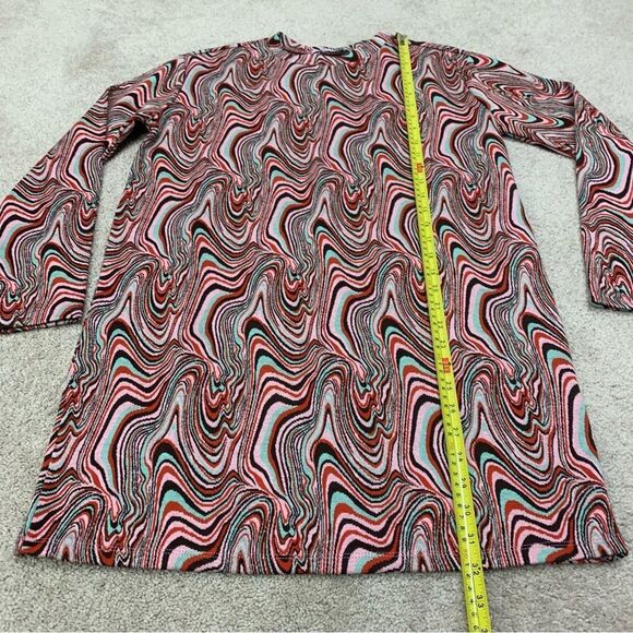 ZARA multicoloured jacquard long sleeve round neck mini dress Sz S NWT - Picture 8 of 9
